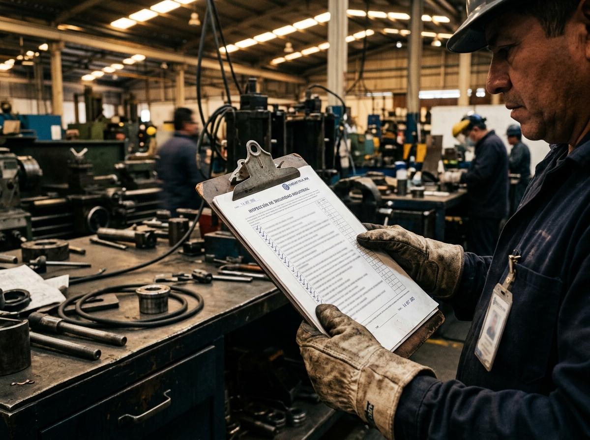Safety certification checklist for a new machine operator